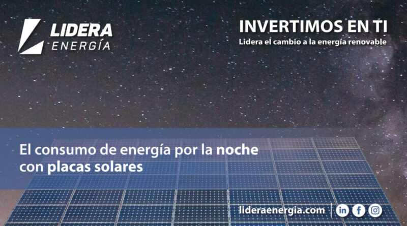 El consumo de energía por la noche con placas solares