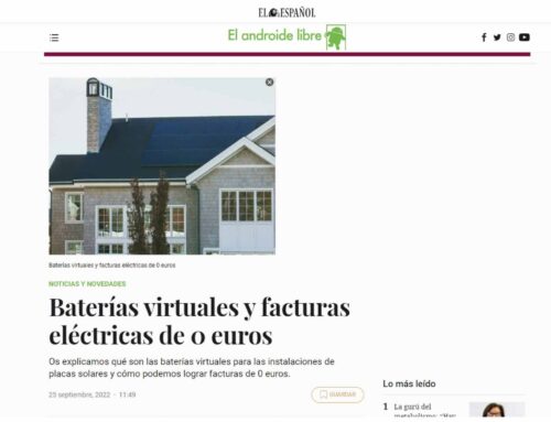 El Español: Baterías virtuales y facturas eléctricas de 0 euros