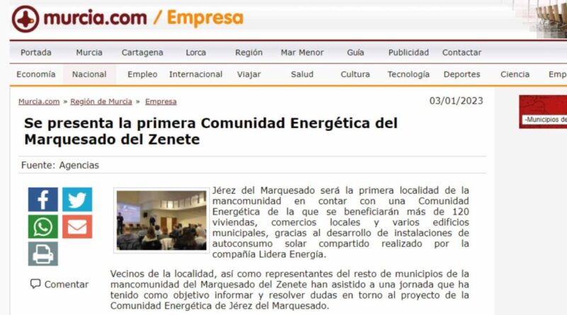 Se presenta la primera Comunidad Energética del Marquesado del Zenete